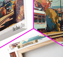 Load image into Gallery viewer, Albuquerque New Mexico Panoramic Painting, Mid Century Modern Framed Canvas Print, Retro Pop Art Travel Poster, Wall Decor, Office Art
