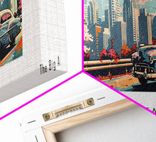 Carregar imagem no visualizador da galeria, Atlanta Georgia Panoramic Painting, Mid Century Modern Framed Canvas Print, Retro Pop Art Travel Poster, Wall Decor, Gift Idea, Home Decor
