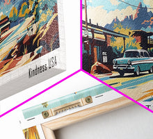 Carregar imagem no visualizador da galeria, Gilbert Arizona Panoramic Painting, Mid Century Modern Framed Canvas Print, Retro Pop Art Travel Poster, Living Room Art, Wall Hanging, Office Decor
