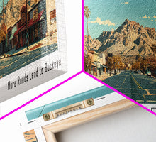 Carregar imagem no visualizador da galeria, Buckeye Arizona Panoramic Painting, Mid Century Modern Framed Canvas Print, Retro Pop Art Travel Poster, Office Wall Art Decor, City Print
