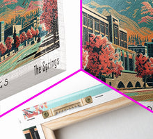 Load image into Gallery viewer, Colorado Springs Colorado Panoramic Painting, Framed Canvas Print, Mid Century Modern Wall Art, Retro Pop Art Travel Poster, Office Decor, City Art

