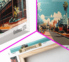 Carregar imagem no visualizador da galeria, Gilbert Arizona Panoramic Painting, Framed Canvas Print, Mid Century Modern Wall Art, Retro Pop Art Travel Poster, Office Art, Cityscape Decor, Gift Idea
