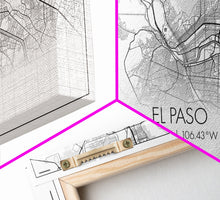 Load image into Gallery viewer, El Paso Street Map, Texas Map, Map Art, Minimalist Art, Wall Art, Canvas Art, Dorm Room Décor, Unique Room Décor, Father Gift, Prints

