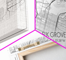 Load image into Gallery viewer, Elk Grove Street Map, California Map, Map Art, Minimalist Art, Wall Art, Canvas Art, Trendy Décor, Gift For Friend, Couple Wall Décor
