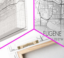 Carregar imagem no visualizador da galeria, Eugene Street Map, Oregon Map, Map Art, Minimalist Art, Wall Art, Canvas Art, Newlywed Gift, Bar Wall Décor, Rustic Home Décor, Couples Gift
