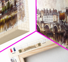 Carregar imagem no visualizador da galeria, Angers France Wall Art, Panoramic Travel Poster, Panoramic Framed Canvas Print, City Wall Art, Wall Hanging Home Decor, Travel Art
