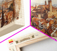 Carregar imagem no visualizador da galeria, Badajoz Spain Wall Art, Panoramic Travel Poster, Panoramic Framed Canvas Print, City Wall Art, Wall Hanging Home Decor, Travel Art
