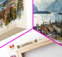 Cargar imagen en el visor de la galería, Biel Switzerland Wall Art, Panoramic Travel Poster, Panoramic Framed Canvas Print, City Wall Art, Wall Hanging Home Decor, Travel Art
