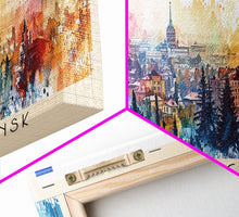Load image into Gallery viewer, Blagoveshchensk Russia Travel Art, City Art, Framed Canvas Print or Metal Wall Art, Europe Travel Poster, Panoramic Wall Art, Extra Wide Wall Art
