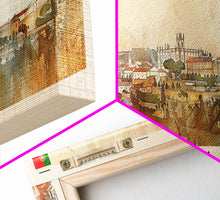 Load image into Gallery viewer, Braga Portugal Travel Art, City Art, Framed Canvas Print or Metal Wall Art, Europe Travel Poster, Panoramic Wall Art, Extra Wide Wall Art
