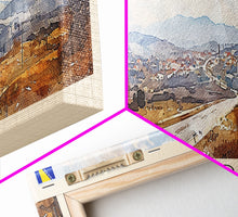 Load image into Gallery viewer, Brčko Bosnia Wall Art, Panoramic Travel Poster, Panoramic Framed Canvas Print, City Wall Art, Wall Hanging Home Decor, Travel Art
