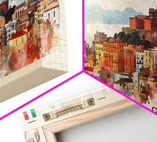 Carregar imagem no visualizador da galeria, Cagliari Italy Wall Art, Panoramic Travel Poster, Panoramic Framed Canvas Print, City Wall Art, Wall Hanging Home Decor, Travel Art
