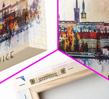 Cargar imagen en el visor de la galería, Ceske Budejovice Czech Republic Wall Art, Panoramic Travel Poster, Panoramic Framed Canvas Print, City Wall Art, Wall Hanging Home Decor, Travel Art
