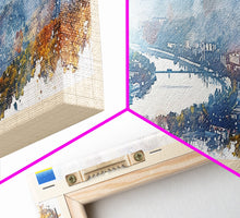 Cargar imagen en el visor de la galería, Chernihiv Ukraine Panoramic Travel Poster, Framed Canvas Print or Metal Wall Art, Travel Art, Home Decor, Panoramic Painting, Midcentury Art
