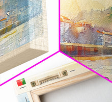 Load image into Gallery viewer, Coimbra Portugal Travel Art, City Art, Framed Canvas Print or Metal Wall Art, Europe Travel Poster, Panoramic Wall Art, Extra Wide Wall Art
