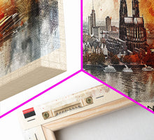 Cargar imagen en el visor de la galería, Cologne Germany Panoramic Travel Poster, Framed Canvas Print or Metal Wall Art, Travel Art, Home Decor, Panoramic Painting, Midcentury Art
