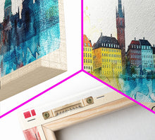 Cargar imagen en el visor de la galería, Copenhagen Denmark Travel Print Wall Art, Panoramic City Art, Travel Art, Wall Decor, Vacation Gift, Framed Canvas Print Or Metal Art
