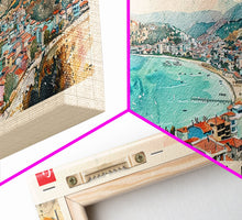 Load image into Gallery viewer, Denizli Turkey Wall Art, Panoramic Travel Poster, Panoramic Framed Canvas Print, City Wall Art, Wall Hanging Home Decor, Travel Art
