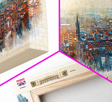 Load image into Gallery viewer, Derby United Kingdom Travel Print Wall Art, Panoramic City Art, Travel Art, Wall Decor, Vacation Gift, Framed Canvas Print Or Metal Art
