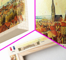 Load image into Gallery viewer, Dijon France Travel Art, City Art, Framed Canvas Print or Metal Wall Art, Europe Travel Poster, Panoramic Wall Art, Extra Wide Wall Art

