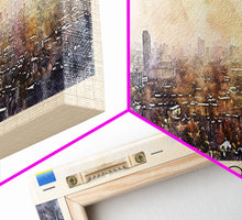 Load image into Gallery viewer, Dnipro Ukraine Wall Art, Panoramic Travel Poster, Panoramic Framed Canvas Print, City Wall Art, Wall Hanging Home Decor, Travel Art
