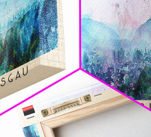 Load image into Gallery viewer, Freiburg Germany Panoramic Travel Poster, Framed Canvas Print or Metal Wall Art, Travel Art, Home Decor, Panoramic Painting, Midcentury Art
