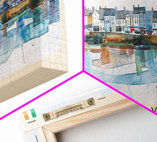 Carregar imagem no visualizador da galeria, Galway Ireland Panoramic Travel Poster, Framed Canvas Print or Metal Wall Art, Travel Art, Home Decor, Panoramic Painting, Midcentury Art
