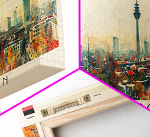 Carregar imagem no visualizador da galeria, Gelsenkirchen Germany Panoramic Travel Poster, Framed Canvas Print or Metal Wall Art, Travel Art, Home Decor, Panoramic Painting, Midcentury Art
