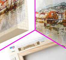 Load image into Gallery viewer, Maribor Slovenia Panoramic Travel Poster, Framed Canvas Print or Metal Wall Art, Travel Art, Home Decor, Panoramic Painting, Midcentury Art
