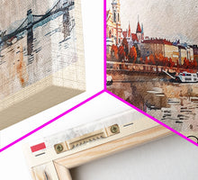 Load image into Gallery viewer, Szolnok Hungary Wall Art, Panoramic Travel Poster, Panoramic Framed Canvas Print, City Wall Art, Wall Hanging Home Decor, Travel Art
