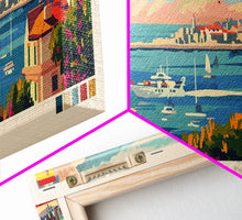 Carregar imagem no visualizador da galeria, A Coruña Spain Travel Art, City Art, Framed Canvas Print or Metal Wall Art, Europe Travel Poster, Panoramic Wall Art, Extra Wide Wall Art
