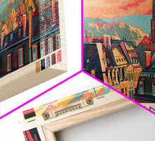 Carregar imagem no visualizador da galeria, Aachen Germany  Panoramic Travel Poster, Framed Canvas Print or Metal Wall Art, Travel Art, Home Decor, Panoramic Painting, Midcentury Art
