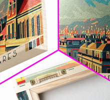 Carregar imagem no visualizador da galeria, Alcalá Spain Travel Art, City Art, Framed Canvas Print or Metal Wall Art, Europe Travel Poster, Panoramic Wall Art, Extra Wide Wall Art
