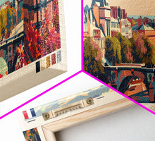 Carregar imagem no visualizador da galeria, Angers France Wall Art, Panoramic Travel Poster, Panoramic Framed Canvas Print, City Wall Art, Wall Hanging Home Decor, Travel Art
