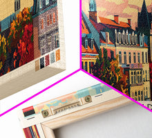 Carregar imagem no visualizador da galeria, Augsburg Germany Panoramic Travel Poster, Framed Canvas Print or Metal Wall Art, Travel Art, Home Decor, Panoramic Painting, Midcentury Art

