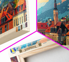 Load image into Gallery viewer, Brčko Bosnia Wall Art, Panoramic Travel Poster, Panoramic Framed Canvas Print, City Wall Art, Wall Hanging Home Decor, Travel Art
