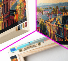 Cargar imagen en el visor de la galería, Chernihiv Ukraine Panoramic Travel Poster, Framed Canvas Print or Metal Wall Art, Travel Art, Home Decor, Panoramic Painting, Midcentury Art
