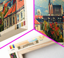 Load image into Gallery viewer, Cluj Napoca Romania Travel Print Wall Art, Panoramic City Art, Travel Art, Wall Decor, Vacation Gift, Framed Canvas Print Or Metal Art
