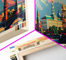 Load image into Gallery viewer, Engels Russia Panoramic Travel Poster, Framed Canvas Print or Metal Wall Art, Travel Art, Home Decor, Panoramic Painting, Midcentury Art
