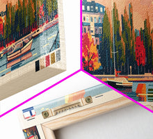 Load image into Gallery viewer, Espoo Finland Wall Art, Panoramic Travel Poster, Panoramic Framed Canvas Print, City Wall Art, Wall Hanging Home Decor, Travel Art
