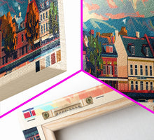 Carregar imagem no visualizador da galeria, Fredrikstad Norway Travel Art, City Art, Framed Canvas Print or Metal Wall Art, Europe Travel Poster, Panoramic Wall Art, Extra Wide Wall Art
