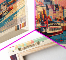 Load image into Gallery viewer, Gdynia Poland Travel Art, City Art, Framed Canvas Print or Metal Wall Art, Europe Travel Poster, Panoramic Wall Art, Extra Wide Wall Art
