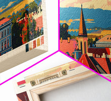 Load image into Gallery viewer, Szolnok Hungary Wall Art, Panoramic Travel Poster, Panoramic Framed Canvas Print, City Wall Art, Wall Hanging Home Decor, Travel Art
