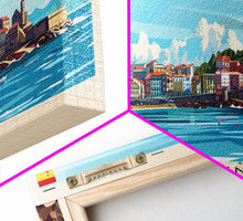 Carregar imagem no visualizador da galeria, A Coruńa Spain Travel Art, City Art, Framed Canvas Print or Metal Wall Art, Europe Travel Poster, Panoramic Wall Art, Extra Wide Wall Art
