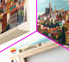 Carregar imagem no visualizador da galeria, Alcorcón Spain Panoramic Travel Poster, Framed Canvas Print or Metal Wall Art, Travel Art, Home Decor, Panoramic Painting, Midcentury Art

