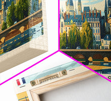 Carregar imagem no visualizador da galeria, Angers France Wall Art, Panoramic Travel Poster, Panoramic Framed Canvas Print, City Wall Art, Wall Hanging Home Decor, Travel Art
