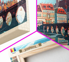 Carregar imagem no visualizador da galeria, Arad Romania Travel Art, City Art, Framed Canvas Print or Metal Wall Art, Europe Travel Poster, Panoramic Wall Art, Extra Wide Wall Art
