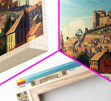 Carregar imagem no visualizador da galeria, Badajoz Spain Wall Art, Panoramic Travel Poster, Panoramic Framed Canvas Print, City Wall Art, Wall Hanging Home Decor, Travel Art
