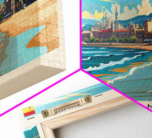 Carregar imagem no visualizador da galeria, Badalona Spain Travel Print Wall Art, Panoramic City Art, Travel Art, Wall Decor, Vacation Gift, Framed Canvas Print Or Metal Art
