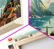 Load image into Gallery viewer, Bar Montenegro Panoramic Travel Poster, Framed Canvas Print or Metal Wall Art, Travel Art, Home Decor, Panoramic Painting, Midcentury Art
